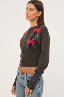 Head In The Clouds Grey Argyle