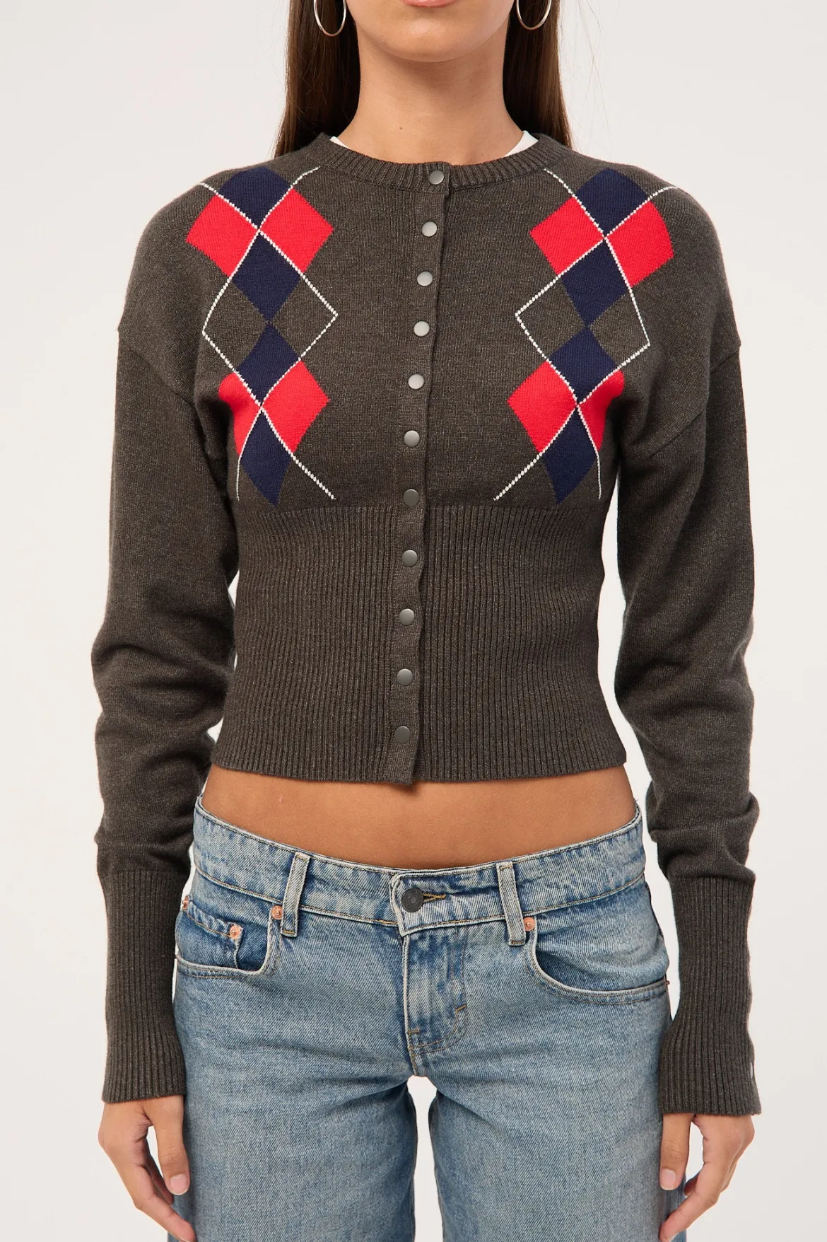 Head In The Clouds Grey Argyle