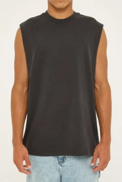Heavy Faded Tank Faded Black