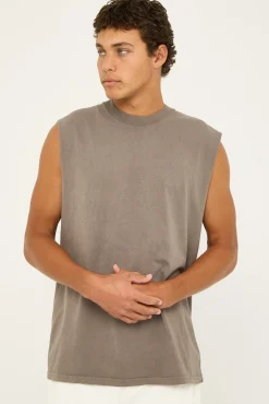 Heavy Faded Tank Faded Grey
