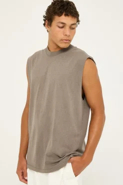 Heavy Faded Tank Faded Grey