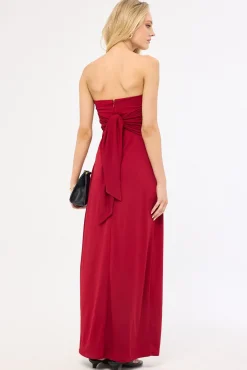 Hera Strapless Maxi Dress Burgundy
