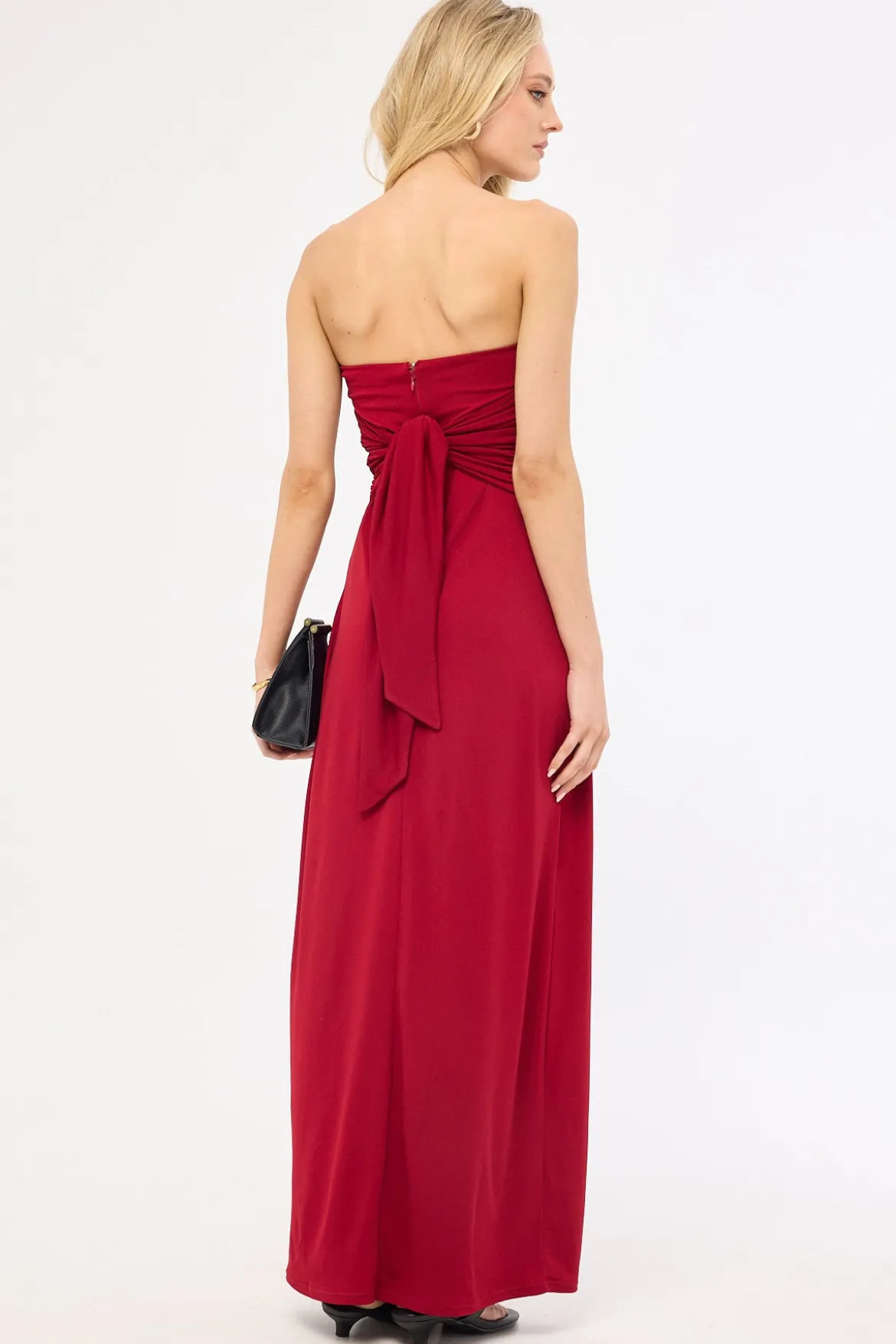 Hera Strapless Maxi Dress Burgundy