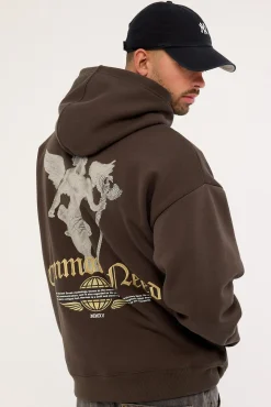 Hermes Boxy Hoodie Dark Fudge