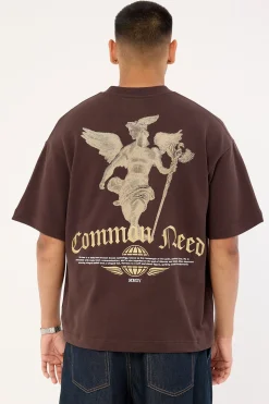 Hermes Loopback Heavyweight Easy Tee Coffee Brown