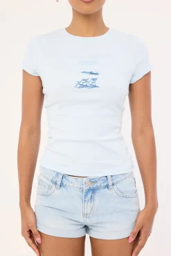 Hidden Horizon Baby Tee Blue