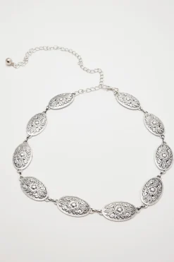 High Noon Disk Chain Belt Antique Silver