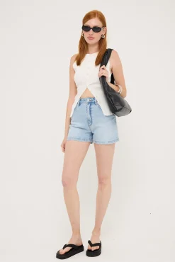 High Relaxed Denim Short Luminous