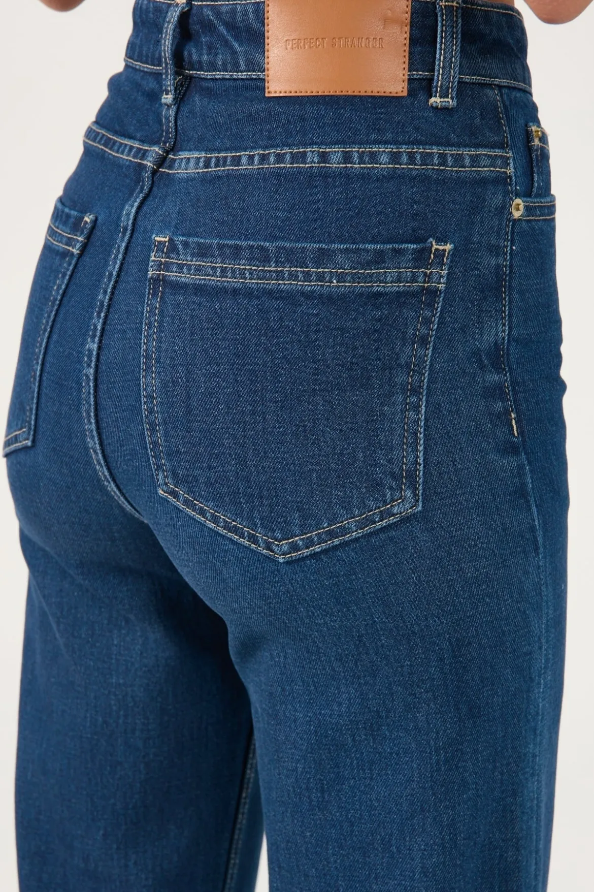 High Rise Wide Leg Jean Dark Blue Denim