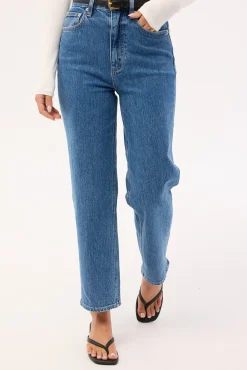 High Straight Crop Jean Cobalt Blue