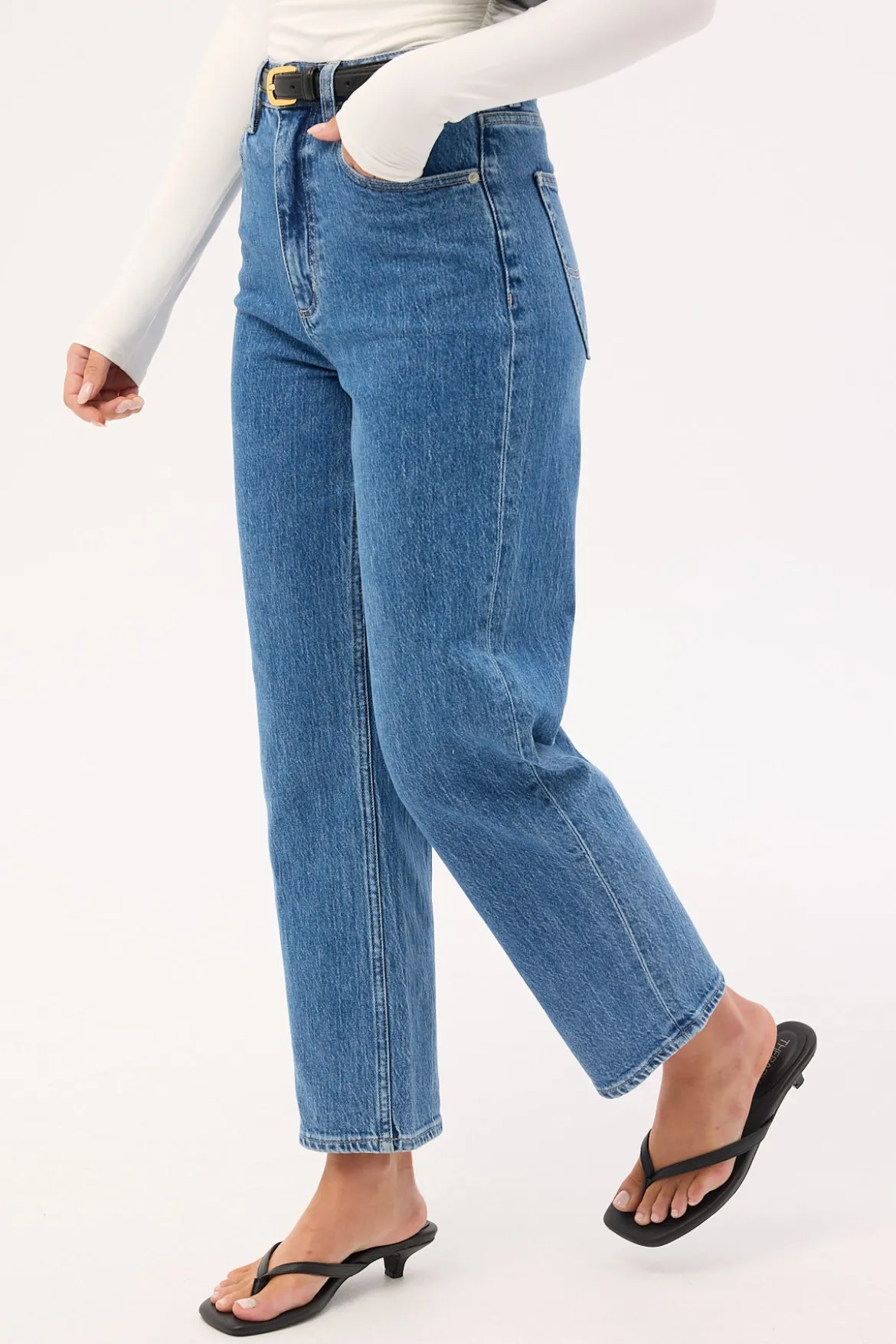 High Straight Crop Jean Cobalt Blue