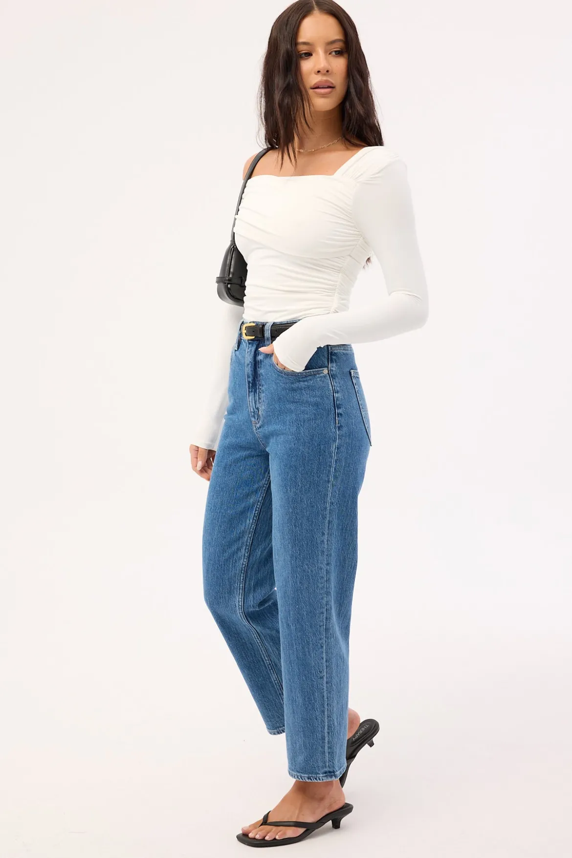 High Straight Crop Jean Cobalt Blue