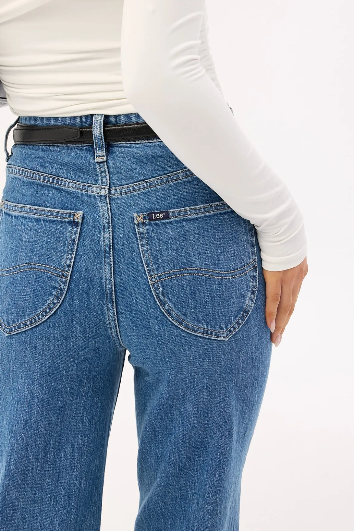 High Straight Crop Jean Cobalt Blue