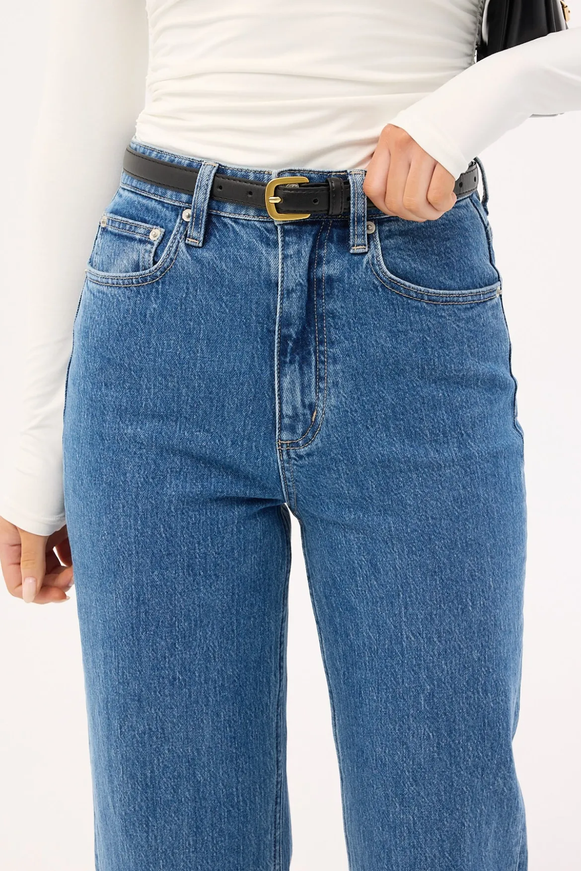 High Straight Crop Jean Cobalt Blue
