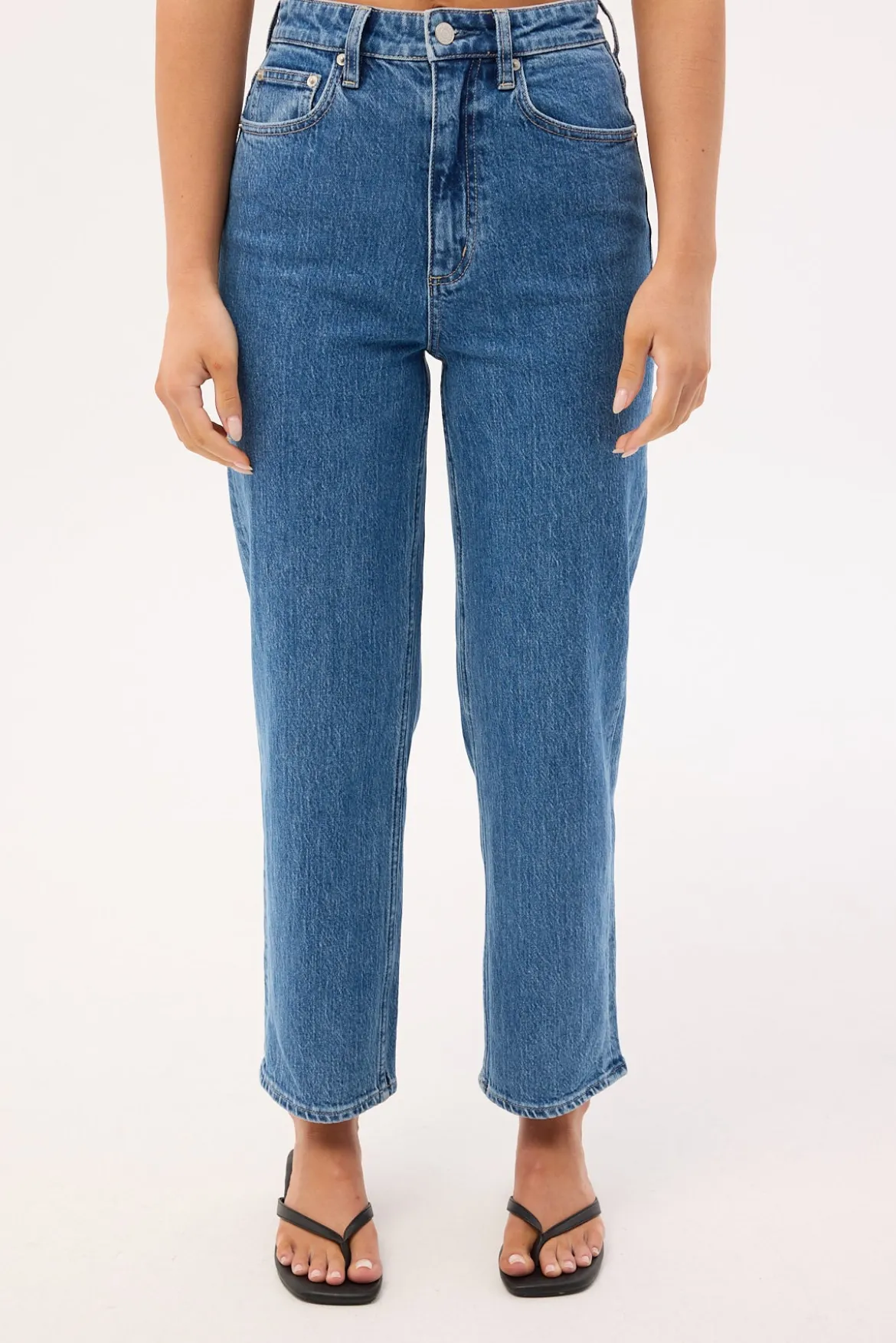 High Straight Crop Jean Cobalt Blue
