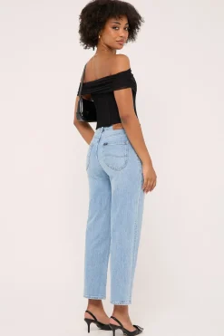 High Straight Crop Jean Skyline Blue