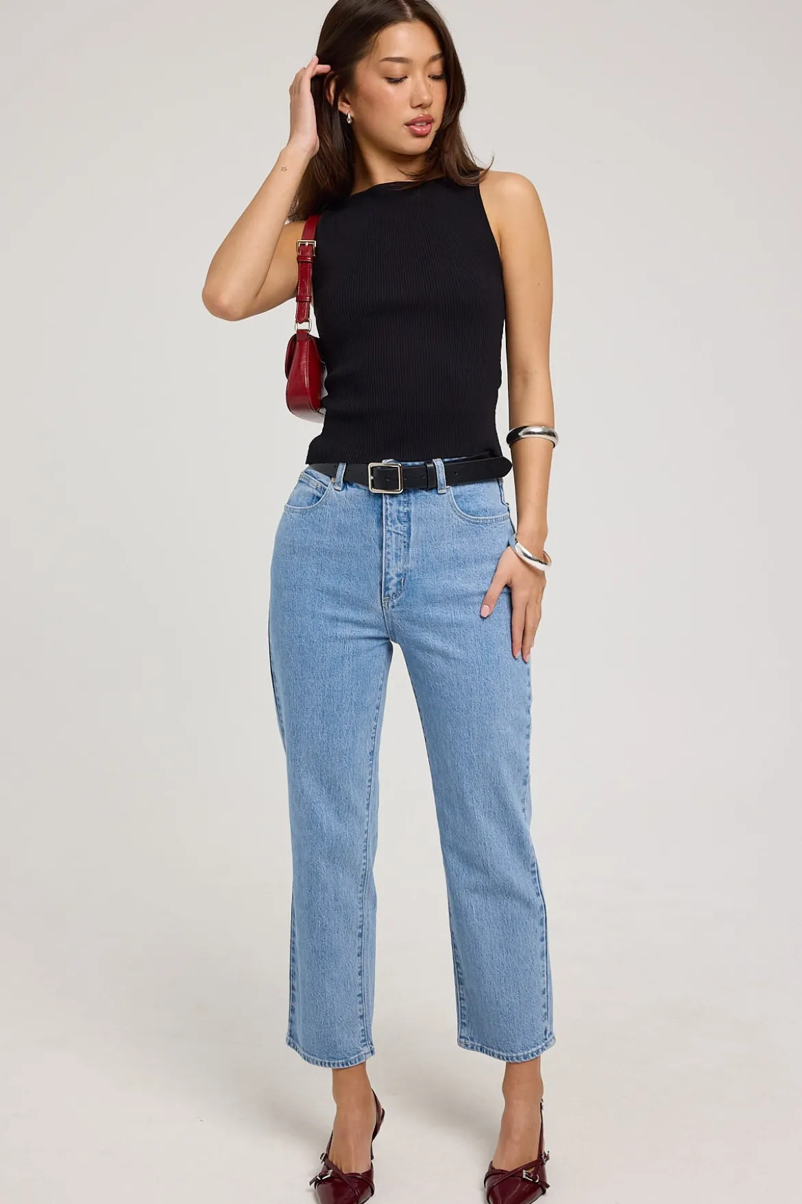 High Venice Straight Jean Elsa Organic Blue