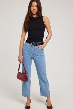 High Venice Straight Jean Elsa Organic Blue