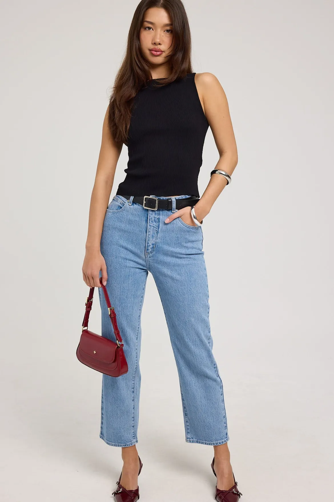 High Venice Straight Jean Elsa Organic Blue