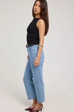 High Venice Straight Jean Elsa Organic Blue