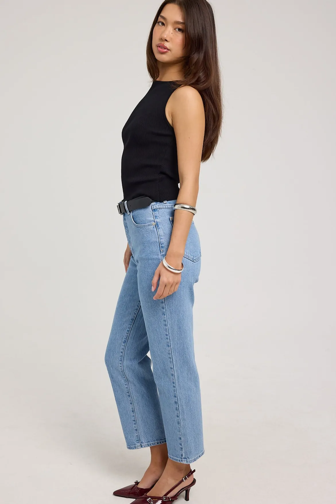 High Venice Straight Jean Elsa Organic Blue