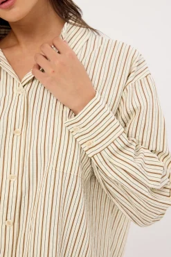 Hollis Oversized Shirt Cream Stripe