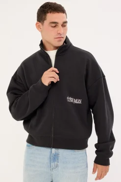 Holloway Full Zip Crop Sweater Off Black
