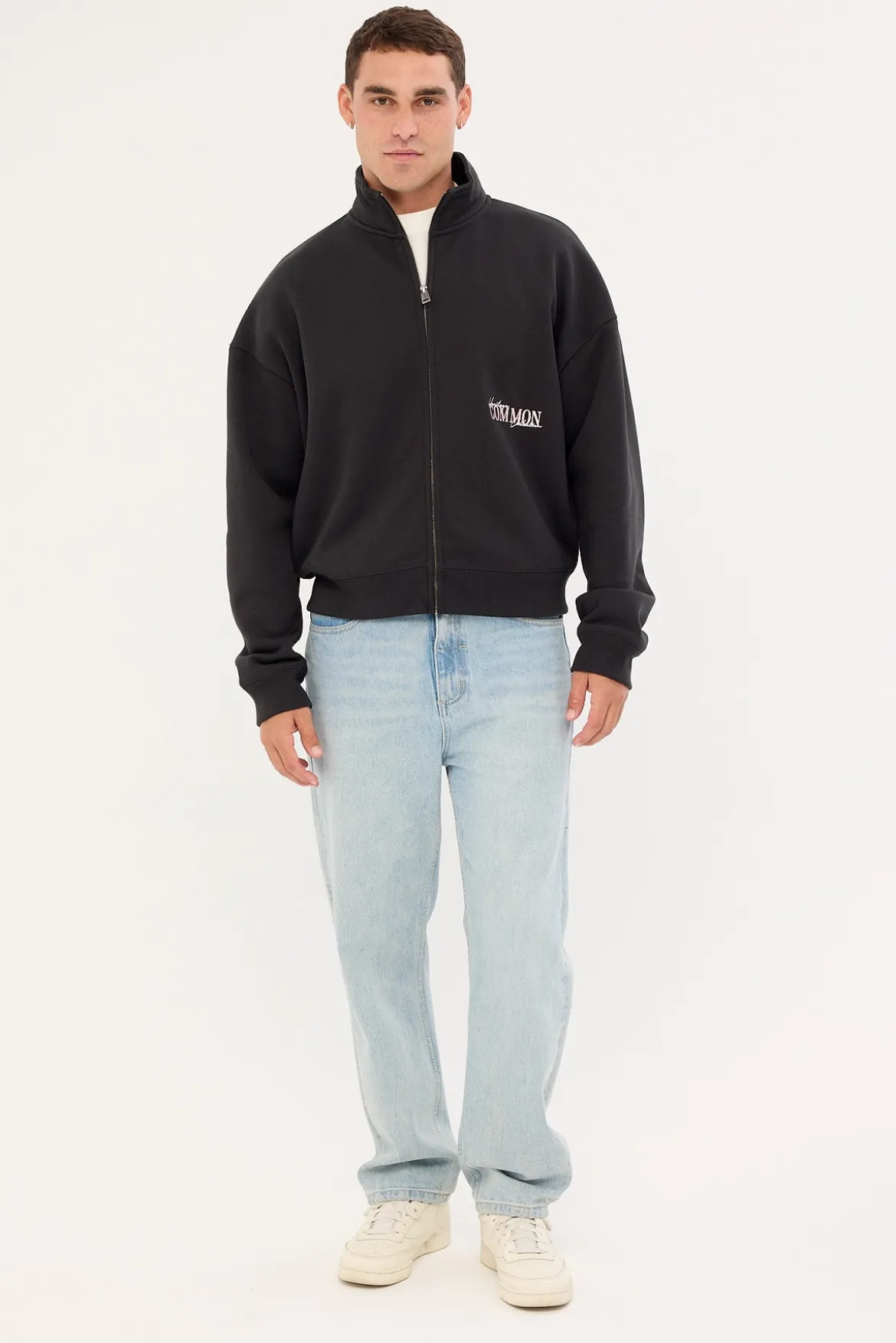 Holloway Full Zip Crop Sweater Off Black