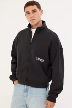 Holloway Full Zip Crop Sweater Off Black
