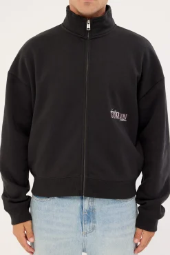 Holloway Full Zip Crop Sweater Off Black