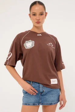 Home Run Honey Oversized Tee Brown