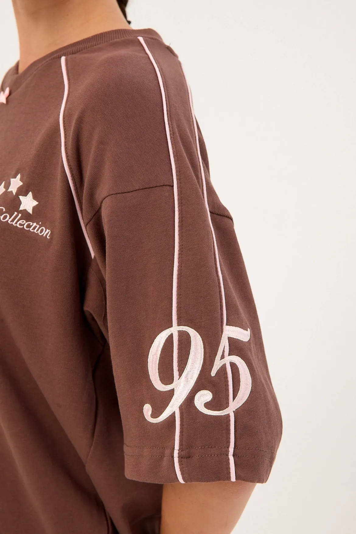 Home Run Honey Oversized Tee Brown