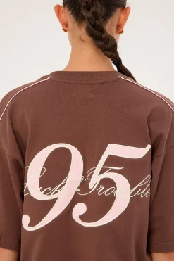 Home Run Honey Oversized Tee Brown