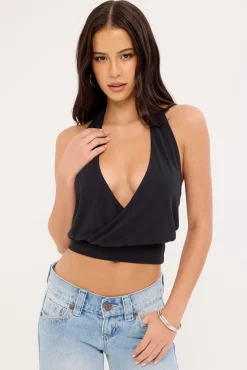 Honey Halter Top Black