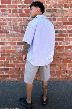 Hoodus Pinstripe Shirt Sky Blue
