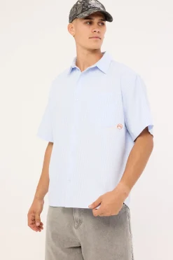 Hoodus Pinstripe Shirt Sky Blue