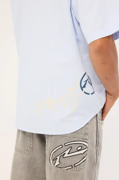 Hoodus Pinstripe Shirt Sky Blue