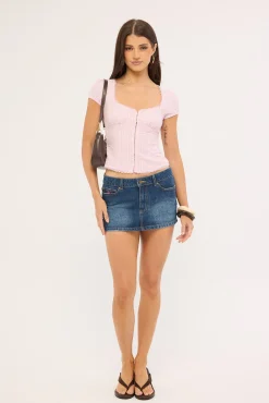 Hook Me Peggy Blouse Pink Stripe