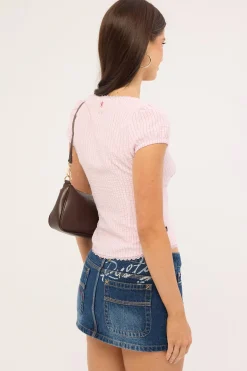 Hook Me Peggy Blouse Pink Stripe