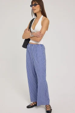 Horizon Elasticated Stripe Pant Blue Stripe