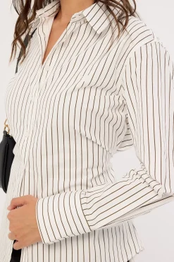Hudson Tie Back Shirt White Stripe