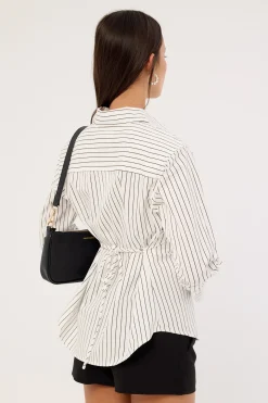 Hudson Tie Back Shirt White Stripe