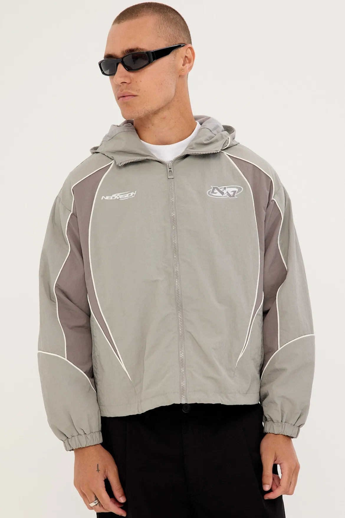 Hunt Panelled Track Jacket Grey