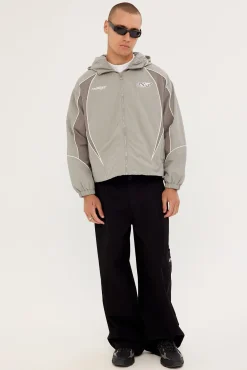 Hunt Panelled Track Jacket Grey