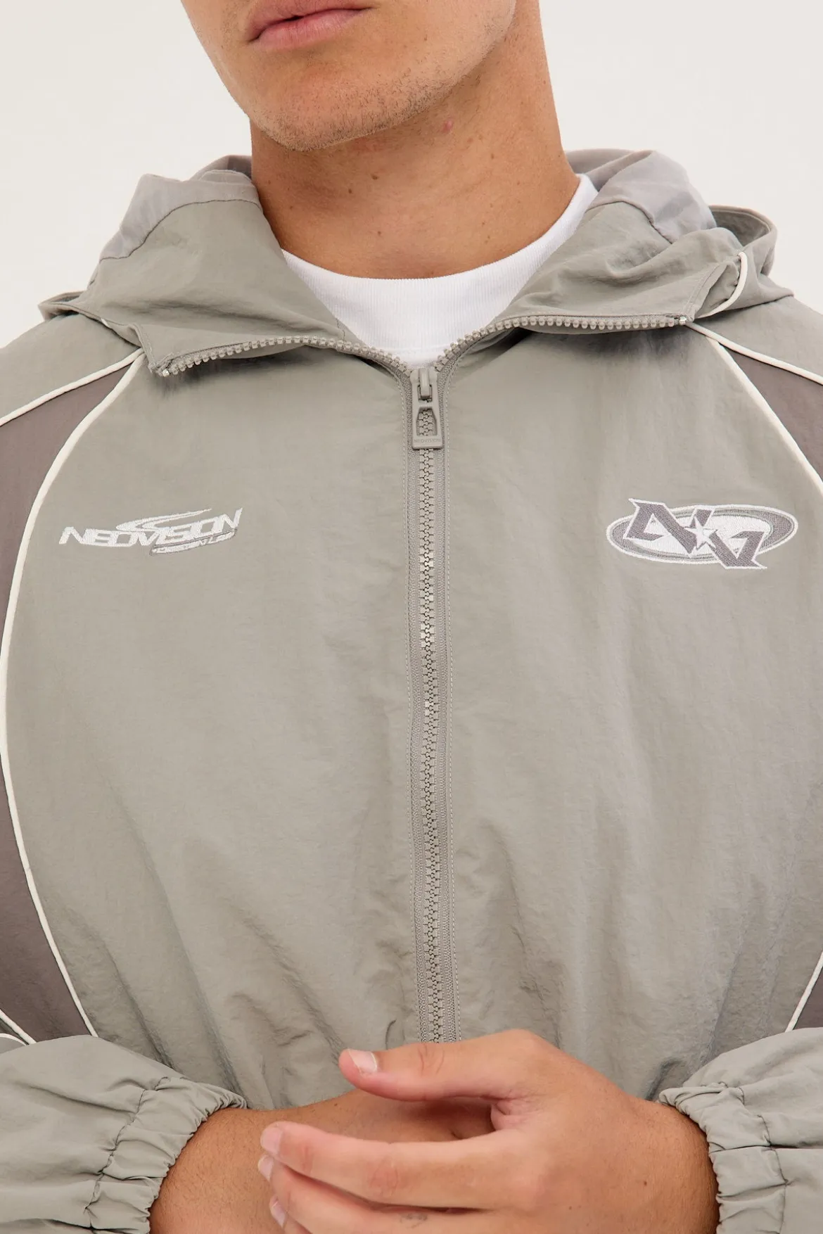 Hunt Panelled Track Jacket Grey