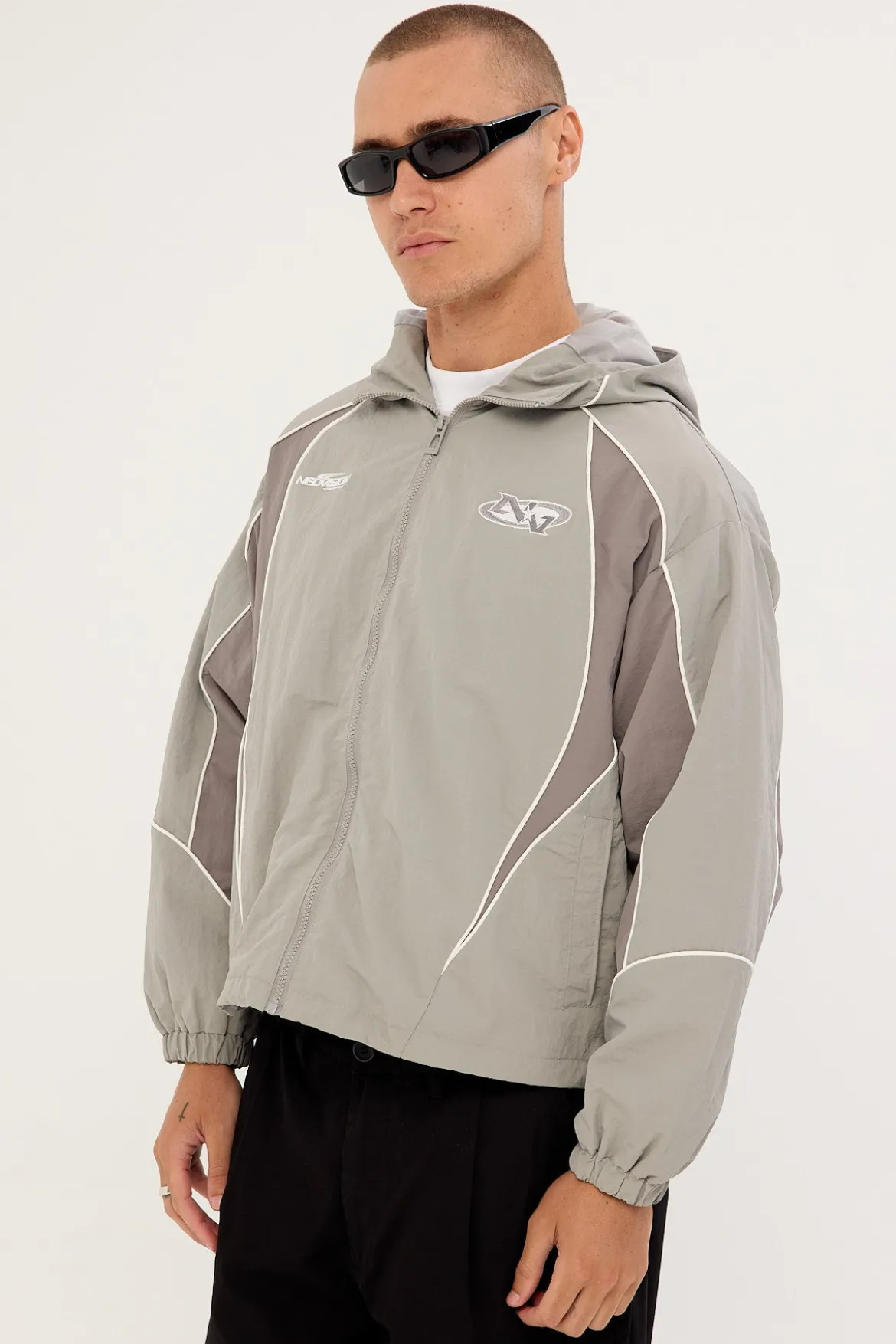 Hunt Panelled Track Jacket Grey