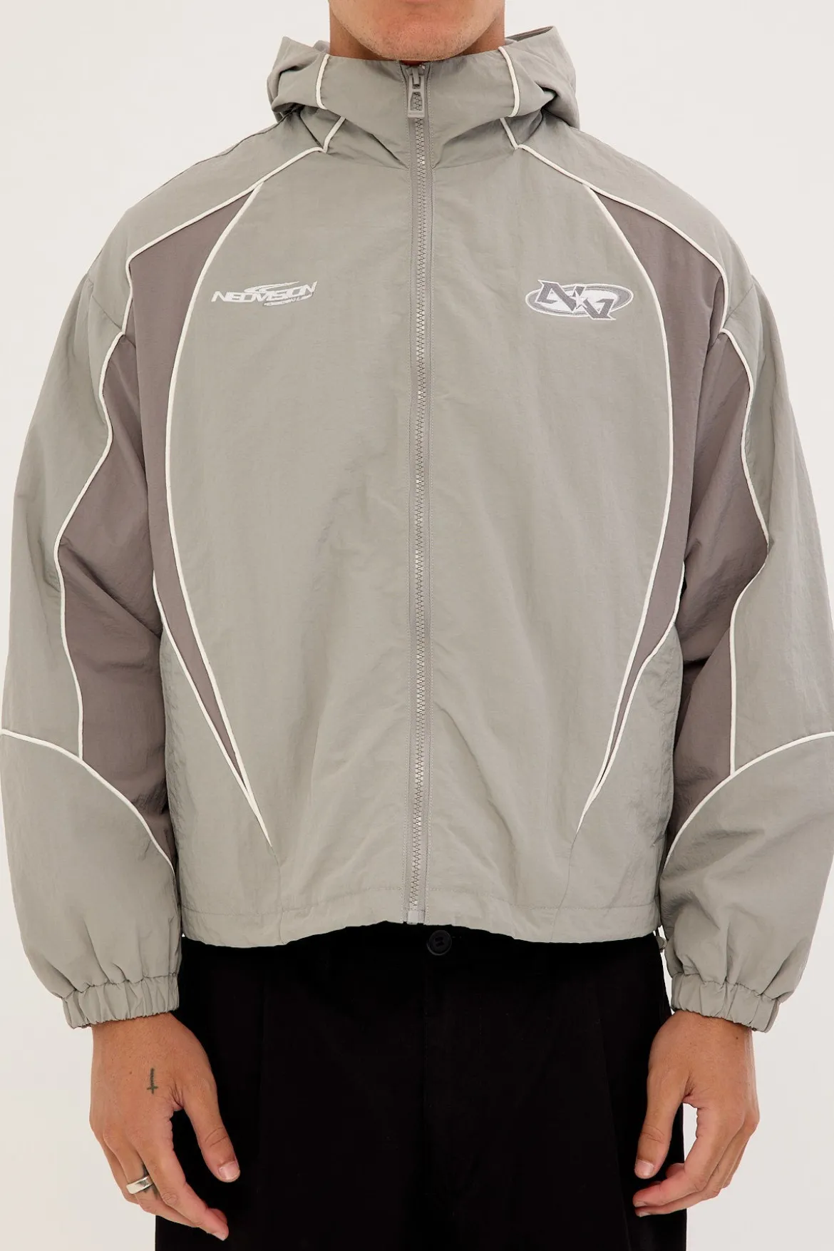 Hunt Panelled Track Jacket Grey