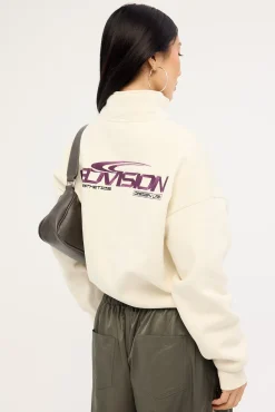 Hunt Relaxed Quarter Zip Crew Cream