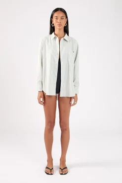 Hunter Stripe Oversized Shirt White/Black Stripe