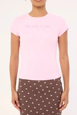 I'm Just A Girl Baby Tee Pink